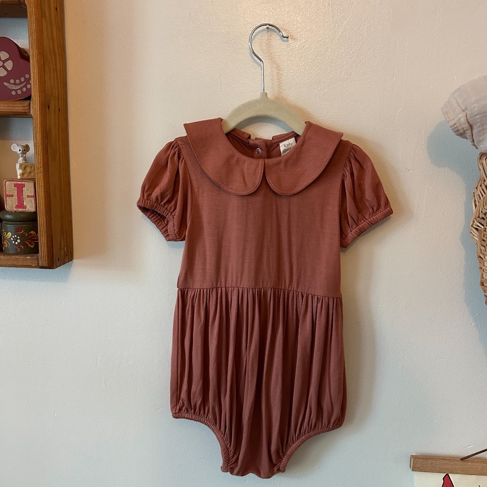 NWT Kate Quinn Peter Pan Collar Bamboo Bubble Romper